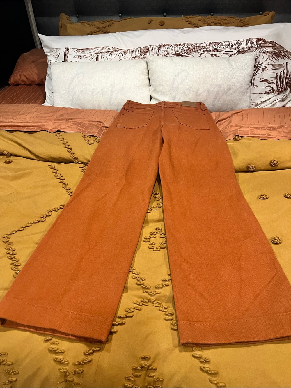 Judy Blue Wide-Leg Pants in Rust Orange - Women's